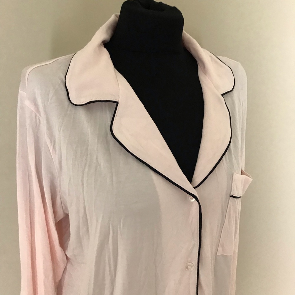 Eberjey Sorbet Pink/Black Pajama Top NWT - Picture 4 of 8